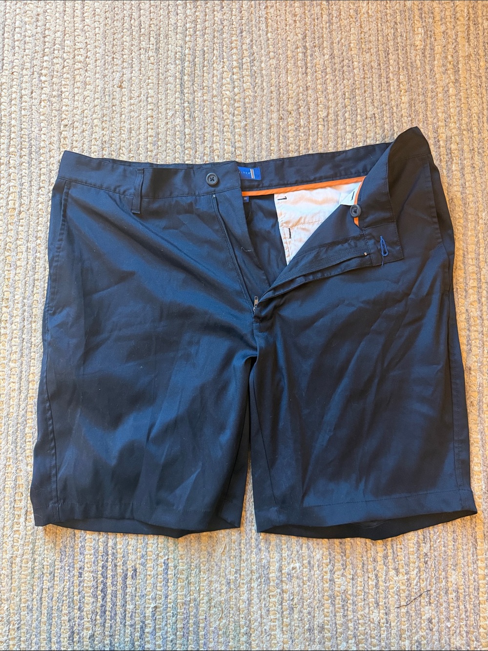 Men's Black Flat Front Performance Shorts